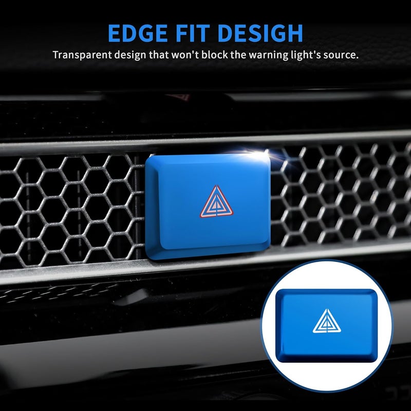Polodunn for 2022-2026 Honda Civic, 2023-2026 CRV/HRV/Acura Integra, 2023-2025 Accord & 2025 ADX Accessories - 6pcs Aluminum Alloy Knob Cover Trim Set FIts Push Start, AC & Hazard Light (Blue) - Image 4